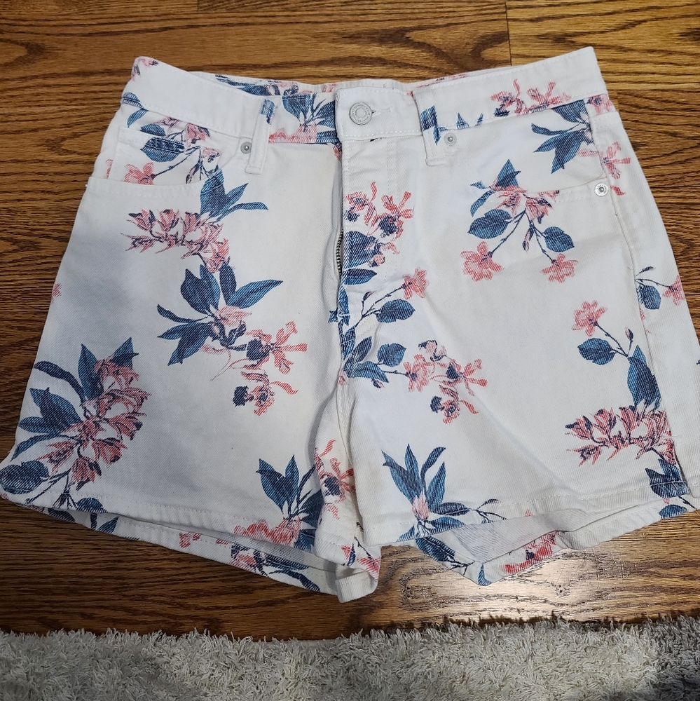 Lucky Brand High Wasted Floral Jean Shorts